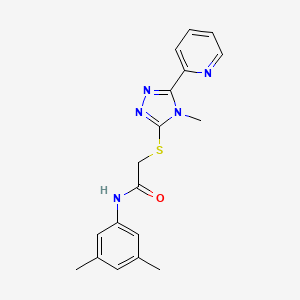 molecular formula C18H19N5OS B12137864 N-(3,5-dimethylphenyl)-2-{[4-methyl-5-(pyridin-2-yl)-4H-1,2,4-triazol-3-yl]sulfanyl}acetamide 