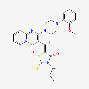 molecular formula C27H29N5O3S2 B12137941 3-{(Z)-[3-(butan-2-yl)-4-oxo-2-thioxo-1,3-thiazolidin-5-ylidene]methyl}-2-[4-(2-methoxyphenyl)piperazin-1-yl]-4H-pyrido[1,2-a]pyrimidin-4-one 
