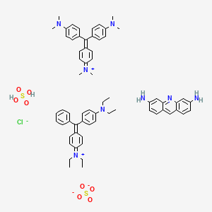 molecular formula C65H76ClN8O8S2- B1213798 Triple dye CAS No. 39389-84-9
