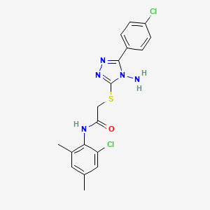 molecular formula C18H17Cl2N5OS B12137994 2-[4-amino-5-(4-chlorophenyl)(1,2,4-triazol-3-ylthio)]-N-(2-chloro-4,6-dimethy lphenyl)acetamide 