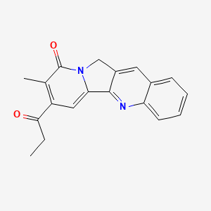 molecular formula C19H16N2O2 B1213802 8-Methyl-7-propanoylindolizino[1,2-b]quinolin-9(11h)-one CAS No. 55854-89-2