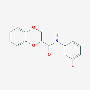 molecular formula C15H12FNO3 B12138087 N-(3-fluorophenyl)-2,3-dihydro-1,4-benzodioxine-2-carboxamide 