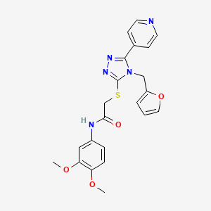 molecular formula C22H21N5O4S B12138096 N-(3,4-dimethoxyphenyl)-2-{[4-(furan-2-ylmethyl)-5-(pyridin-4-yl)-4H-1,2,4-triazol-3-yl]sulfanyl}acetamide 