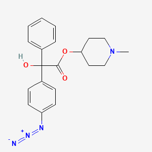 molecular formula C20H22N4O3 B1213811 N-Methyl-4-piperidyl p-azidobenzilate CAS No. 81039-89-6