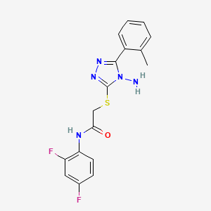 molecular formula C17H15F2N5OS B12138232 2-[4-amino-5-(2-methylphenyl)(1,2,4-triazol-3-ylthio)]-N-(2,4-difluorophenyl)a cetamide 