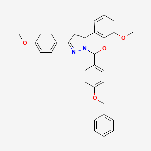 molecular formula C31H28N2O4 B12138251 5-[4-(Benzyloxy)phenyl]-7-methoxy-2-(4-methoxyphenyl)-1,10b-dihydropyrazolo[1,5-c][1,3]benzoxazine 