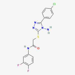 molecular formula C16H12ClF2N5OS B12138267 2-[4-amino-5-(4-chlorophenyl)(1,2,4-triazol-3-ylthio)]-N-(3,4-difluorophenyl)a cetamide 