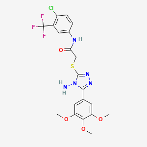 molecular formula C20H19ClF3N5O4S B12138290 2-[4-amino-5-(3,4,5-trimethoxyphenyl)(1,2,4-triazol-3-ylthio)]-N-[4-chloro-3-(trifluoromethyl)phenyl]acetamide 