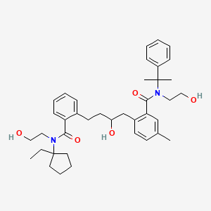 2-[4-[2-[(1-ethylcyclopentyl)-(2-hydroxyethyl)carbamoyl]phenyl]-2-hydroxy-butyl]-N-(2-hydroxyethyl)-5-methyl-N-(1-methyl-1-phenyl-ethyl)benzamide
