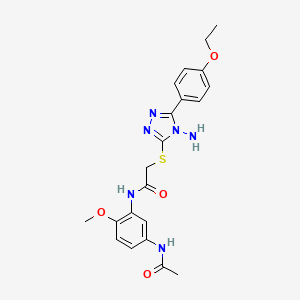 molecular formula C21H24N6O4S B12138400 N-[5-(acetylamino)-2-methoxyphenyl]-2-{[4-amino-5-(4-ethoxyphenyl)-4H-1,2,4-triazol-3-yl]sulfanyl}acetamide 