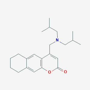 molecular formula C22H31NO2 B12138403 4-[(Diisobutylamino)-methyl]-6,7,8,9-tetrahydro-benzo[g]chromen-2-one CAS No. 896823-98-6