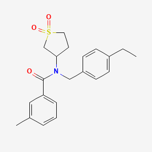 molecular formula C21H25NO3S B12138447 N-(1,1-dioxidotetrahydrothiophen-3-yl)-N-(4-ethylbenzyl)-3-methylbenzamide 
