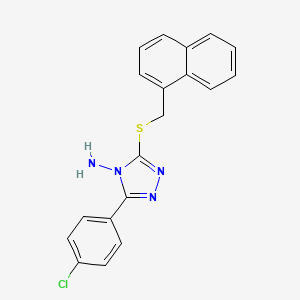 molecular formula C19H15ClN4S B12138528 5-(4-Chlorophenyl)-3-(naphthylmethylthio)-1,2,4-triazole-4-ylamine 