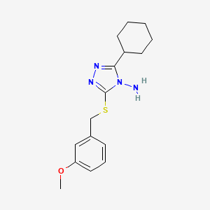 molecular formula C16H22N4OS B12138534 5-Cyclohexyl-3-[(3-methoxyphenyl)methylthio]-1,2,4-triazole-4-ylamine 