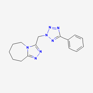 molecular formula C15H17N7 B12138562 3-[(5-phenyl-2H-tetrazol-2-yl)methyl]-6,7,8,9-tetrahydro-5H-[1,2,4]triazolo[4,3-a]azepine 