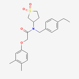 molecular formula C23H29NO4S B12138567 2-(3,4-dimethylphenoxy)-N-(1,1-dioxidotetrahydrothiophen-3-yl)-N-(4-ethylbenzyl)acetamide 