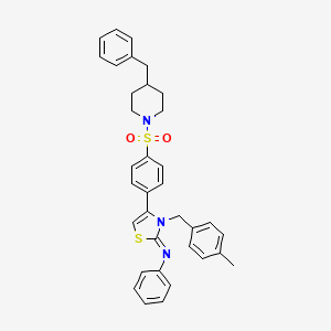 molecular formula C35H35N3O2S2 B12138608 N-[(2Z)-4-{4-[(4-benzylpiperidin-1-yl)sulfonyl]phenyl}-3-(4-methylbenzyl)-1,3-thiazol-2(3H)-ylidene]aniline 