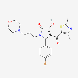 molecular formula C23H26BrN3O4S B12138648 4-[(2,4-Dimethyl(1,3-thiazol-5-yl))carbonyl]-5-(4-bromophenyl)-3-hydroxy-1-(3-morpholin-4-ylpropyl)-3-pyrrolin-2-one 