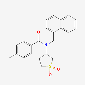 molecular formula C23H23NO3S B12138662 N-(1,1-dioxidotetrahydrothiophen-3-yl)-4-methyl-N-(naphthalen-1-ylmethyl)benzamide 