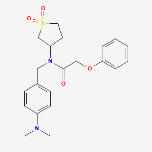 molecular formula C21H26N2O4S B12138673 N-[4-(dimethylamino)benzyl]-N-(1,1-dioxidotetrahydrothiophen-3-yl)-2-phenoxyacetamide 