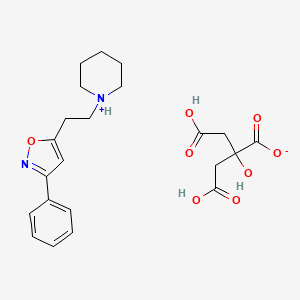 molecular formula C22H28N2O8 B1213868 3-Phenyl-5-(2-piperidinoethyl)isoxazole citrate CAS No. 912-12-9