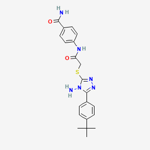 molecular formula C21H24N6O2S B12138684 4-[({[4-amino-5-(4-tert-butylphenyl)-4H-1,2,4-triazol-3-yl]sulfanyl}acetyl)amino]benzamide 