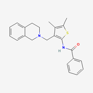 molecular formula C23H24N2OS B12138690 N-[3-(3,4-dihydroisoquinolin-2(1H)-ylmethyl)-4,5-dimethylthiophen-2-yl]benzamide 
