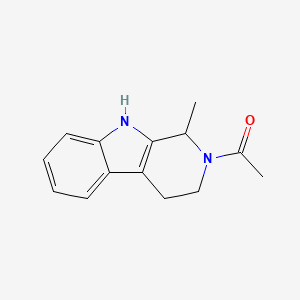 molecular formula C14H16N2O B12138753 Ethanone, 1-(1,3,4,9-tetrahydro-1-methyl-2H-pyrido[3,4-b]indol-2-yl)- CAS No. 6649-98-5
