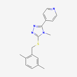 molecular formula C17H18N4S B12138763 3-[(2,5-Dimethylphenyl)methylthio]-4-methyl-5-(4-pyridyl)-1,2,4-triazole 