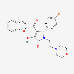 molecular formula C25H23BrN2O5 B12138783 4-(Benzo[d]furan-2-ylcarbonyl)-5-(4-bromophenyl)-3-hydroxy-1-(2-morpholin-4-yl ethyl)-3-pyrrolin-2-one 