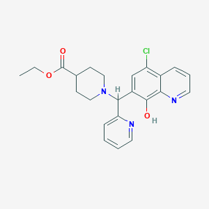 molecular formula C23H24ClN3O3 B12138792 Ethyl 1-[(5-chloro-8-hydroxyquinolin-7-yl)(pyridin-2-yl)methyl]piperidine-4-carboxylate 