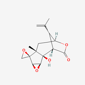 (1S,2R,3S,5R,6R,7R,9S,12R)-2-hydroxy-7-methyl-12-prop-1-en-2-ylspiro[4,10-dioxatetracyclo[7.2.1.02,7.03,5]dodecane-6,2'-oxirane]-11-one