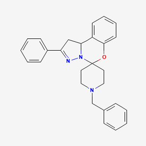 molecular formula C27H27N3O B12138923 1-Benzyl-2'-phenyl-1',10b'-dihydrospiro[piperidine-4,5'-pyrazolo[1,5-c][1,3]benzoxazine] 