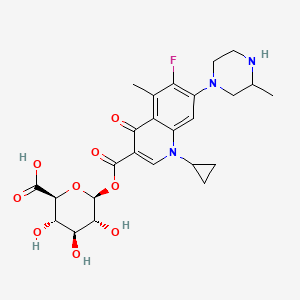 molecular formula C25H30FN3O9 B1213899 Grepafloxacin glucuronide 