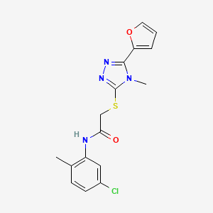 molecular formula C16H15ClN4O2S B12139019 N-(5-chloro-2-methylphenyl)-2-{[5-(furan-2-yl)-4-methyl-4H-1,2,4-triazol-3-yl]sulfanyl}acetamide 