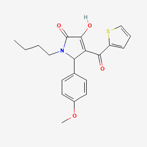 molecular formula C20H21NO4S B12139035 1-butyl-3-hydroxy-5-(4-methoxyphenyl)-4-(thiophen-2-ylcarbonyl)-1,5-dihydro-2H-pyrrol-2-one 