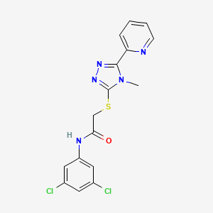 molecular formula C16H13Cl2N5OS B12139103 N-(3,5-dichlorophenyl)-2-{[4-methyl-5-(pyridin-2-yl)-4H-1,2,4-triazol-3-yl]sulfanyl}acetamide 