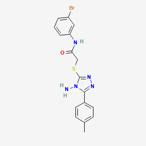 molecular formula C17H16BrN5OS B12139130 2-[[4-amino-5-(4-methylphenyl)-1,2,4-triazol-3-yl]sulfanyl]-N-(3-bromophenyl)acetamide 