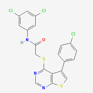 molecular formula C20H12Cl3N3OS2 B12139235 N-(3,5-dichlorophenyl)-2-[5-(4-chlorophenyl)thiopheno[3,2-e]pyrimidin-4-ylthio]acetamide 