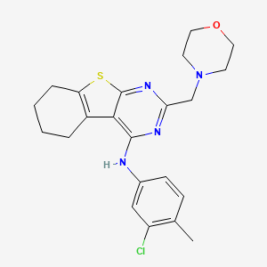 molecular formula C22H25ClN4OS B12139312 N-(3-chloro-4-methylphenyl)-5-[(morpholin-4-yl)methyl]-8-thia-4,6-diazatricyclo[7.4.0.0^{2,7}]trideca-1(9),2,4,6-tetraen-3-amine 