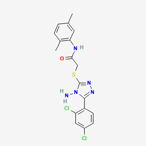 molecular formula C18H17Cl2N5OS B12139355 2-{[4-amino-5-(2,4-dichlorophenyl)-4H-1,2,4-triazol-3-yl]sulfanyl}-N-(2,5-dimethylphenyl)acetamide 