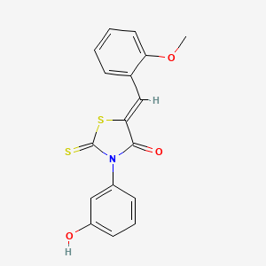 molecular formula C17H13NO3S2 B12139359 (5Z)-3-(3-hydroxyphenyl)-5-(2-methoxybenzylidene)-2-thioxo-1,3-thiazolidin-4-one 