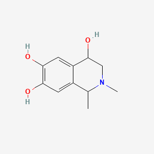 molecular formula C11H15NO3 B1213936 1,2-Dimethyl-1,2,3,4-tetrahydroisoquinoline-4,6,7-triol CAS No. 35589-37-8