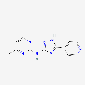 molecular formula C13H13N7 B12139372 4,6-dimethyl-N-[5-(pyridin-4-yl)-1H-1,2,4-triazol-3-yl]pyrimidin-2-amine 