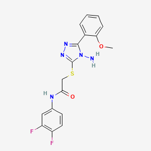 molecular formula C17H15F2N5O2S B12139396 2-{[4-amino-5-(2-methoxyphenyl)-4H-1,2,4-triazol-3-yl]sulfanyl}-N-(3,4-difluorophenyl)acetamide 