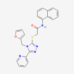 molecular formula C24H19N5O2S B12139526 2-{[4-(furan-2-ylmethyl)-5-(pyridin-2-yl)-4H-1,2,4-triazol-3-yl]sulfanyl}-N-(naphthalen-1-yl)acetamide 
