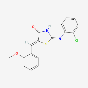 molecular formula C17H13ClN2O2S B12139641 (5Z)-2-[(2-chlorophenyl)amino]-5-(2-methoxybenzylidene)-1,3-thiazol-4(5H)-one 