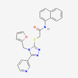 molecular formula C24H19N5O2S B12139679 2-{[4-(furan-2-ylmethyl)-5-(pyridin-3-yl)-4H-1,2,4-triazol-3-yl]sulfanyl}-N-(naphthalen-1-yl)acetamide 