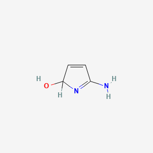 molecular formula C4H6N2O B1213968 2-Hydroxy-5-iminoazacyclopent-3-ene CAS No. 71765-74-7