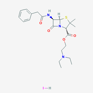 molecular formula C22H32IN3O4S B121397 Penethamate hydriodide CAS No. 808-71-9